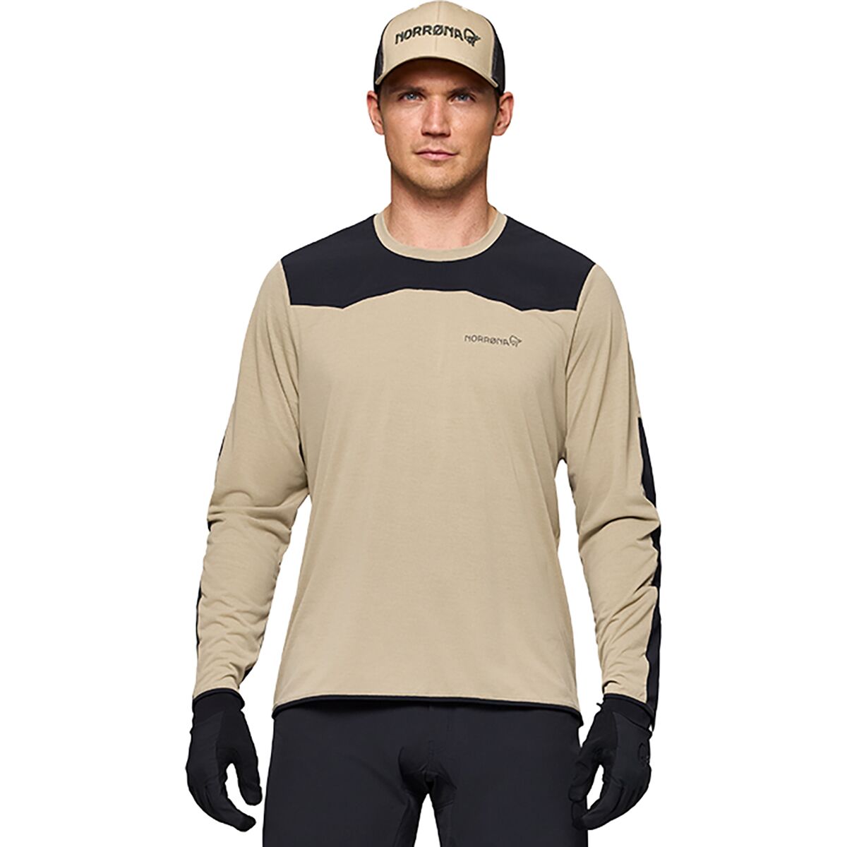 Norrona Skibotn Equaliser Tech Long-Sleeve - Men's Winter Twig/Caviar Black, M