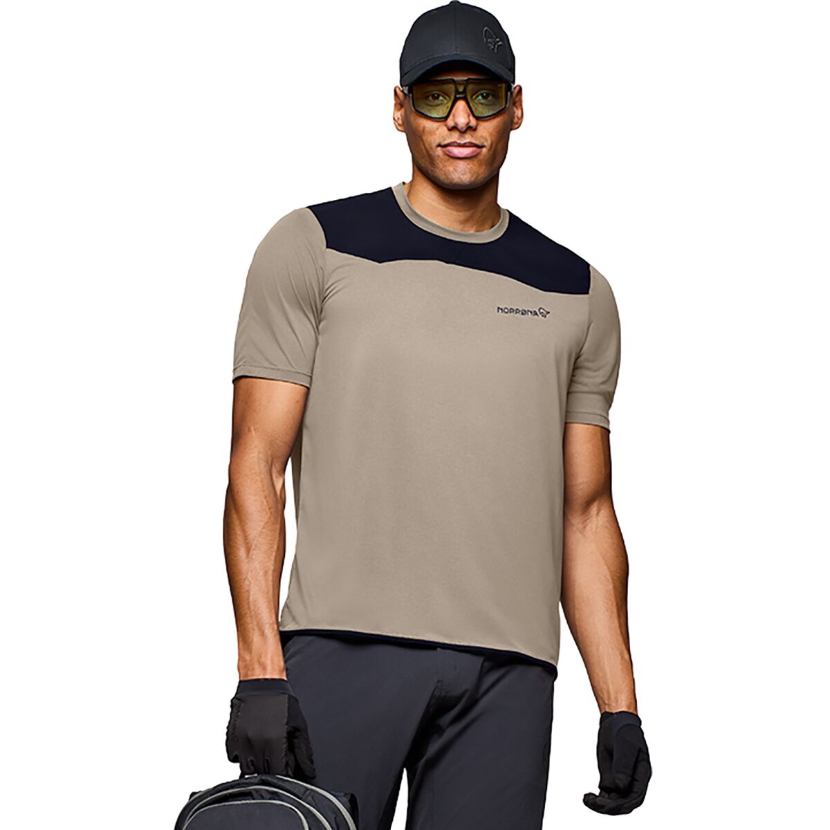 Norrona Skibotn Equaliser Tech T-Shirt - Men's Winter Twig/Caviar Black, S