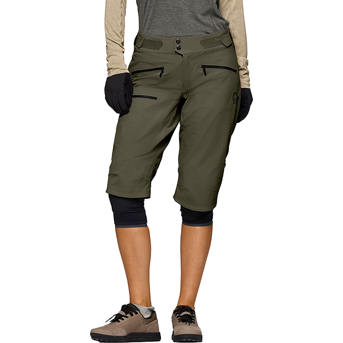 Norrona Norrona Fjora Flex1 Short - Women's Olive Night, M