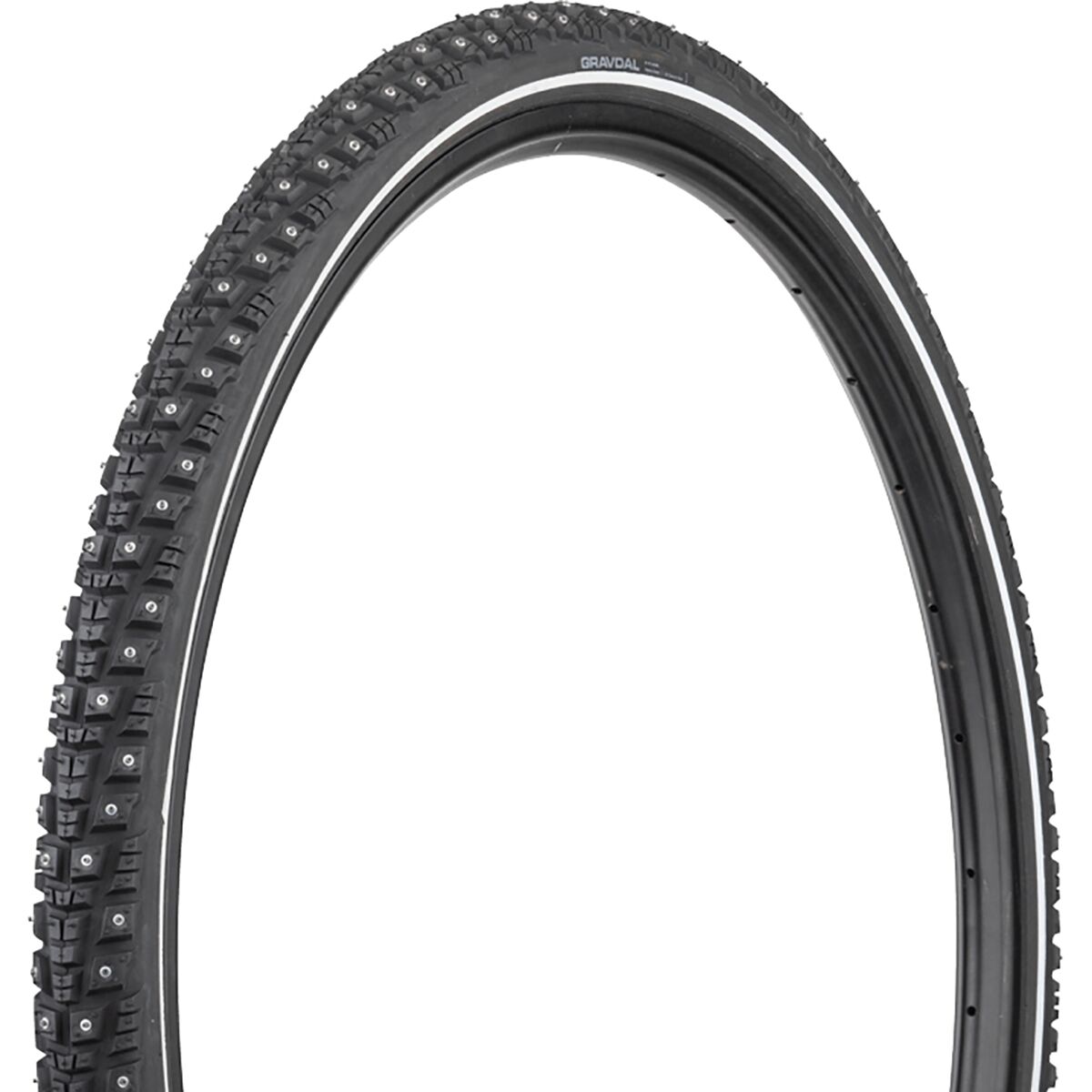 45Nrth 45NRTH Gravdal Studded Wire Bead Clincher 26in Tire Black, 33tpi, 216 Steel Carbide Studs, 26x2