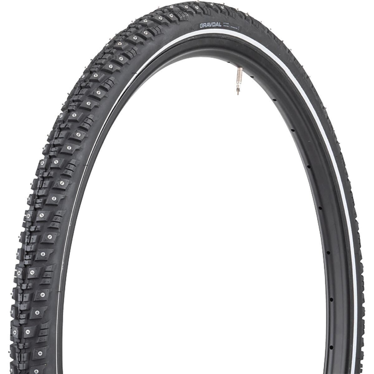 45Nrth 45NRTH Gravdal 650b Studded Wire Bead Gravel Clincher Tire Black, 33tpi, 240 Steel Carbide Studs, 650x38