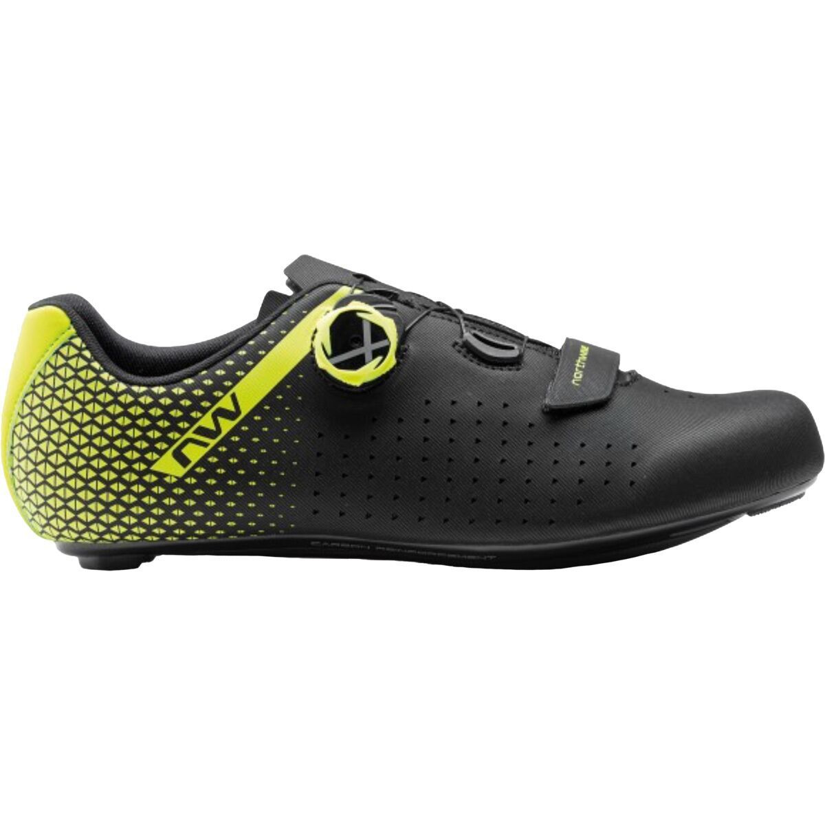 Northwave Core Plus 2 Cycling Shoe - Men's Black/Yellow Fluo, 43.0 -  80211012-04-43