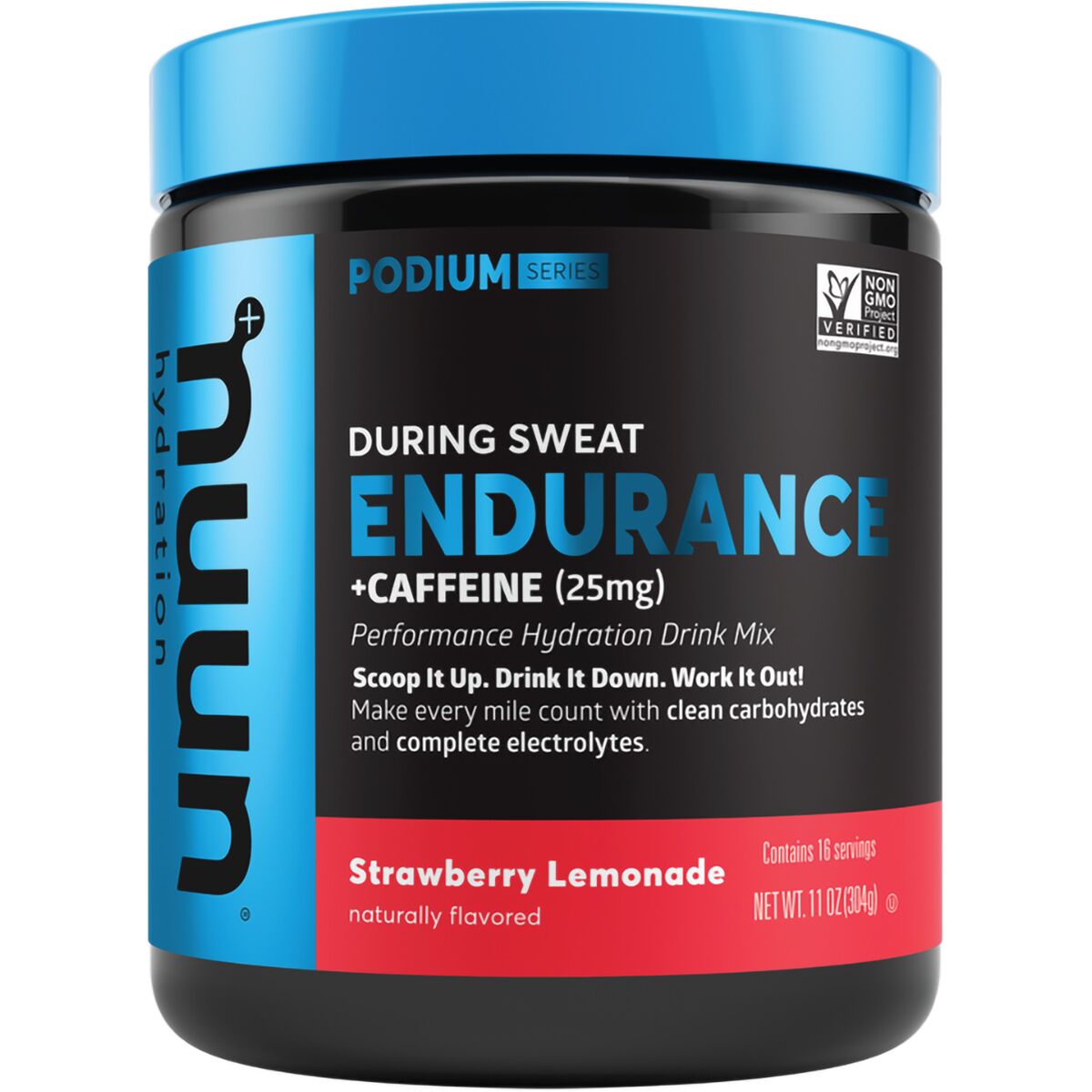 Nuun Endurance Hydration Drink Mix Strawberry Lemonade + Caffeine, 16 Serving Canister