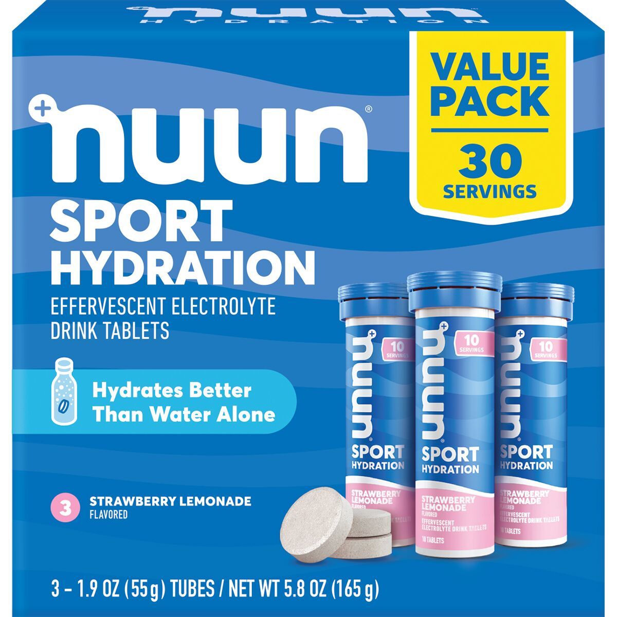 Nuun Sport Value Pack Strawberry Lemonade, 3 Tubes