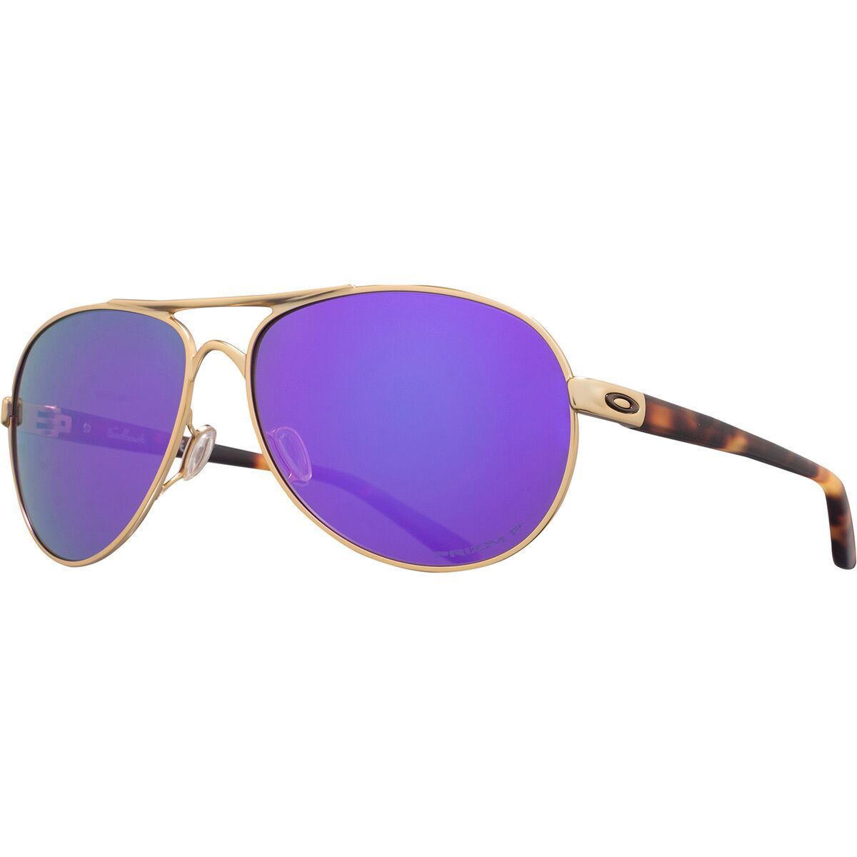 Oakley Feedback Polarized Sunglasses Satin Gold PRIZM Violet