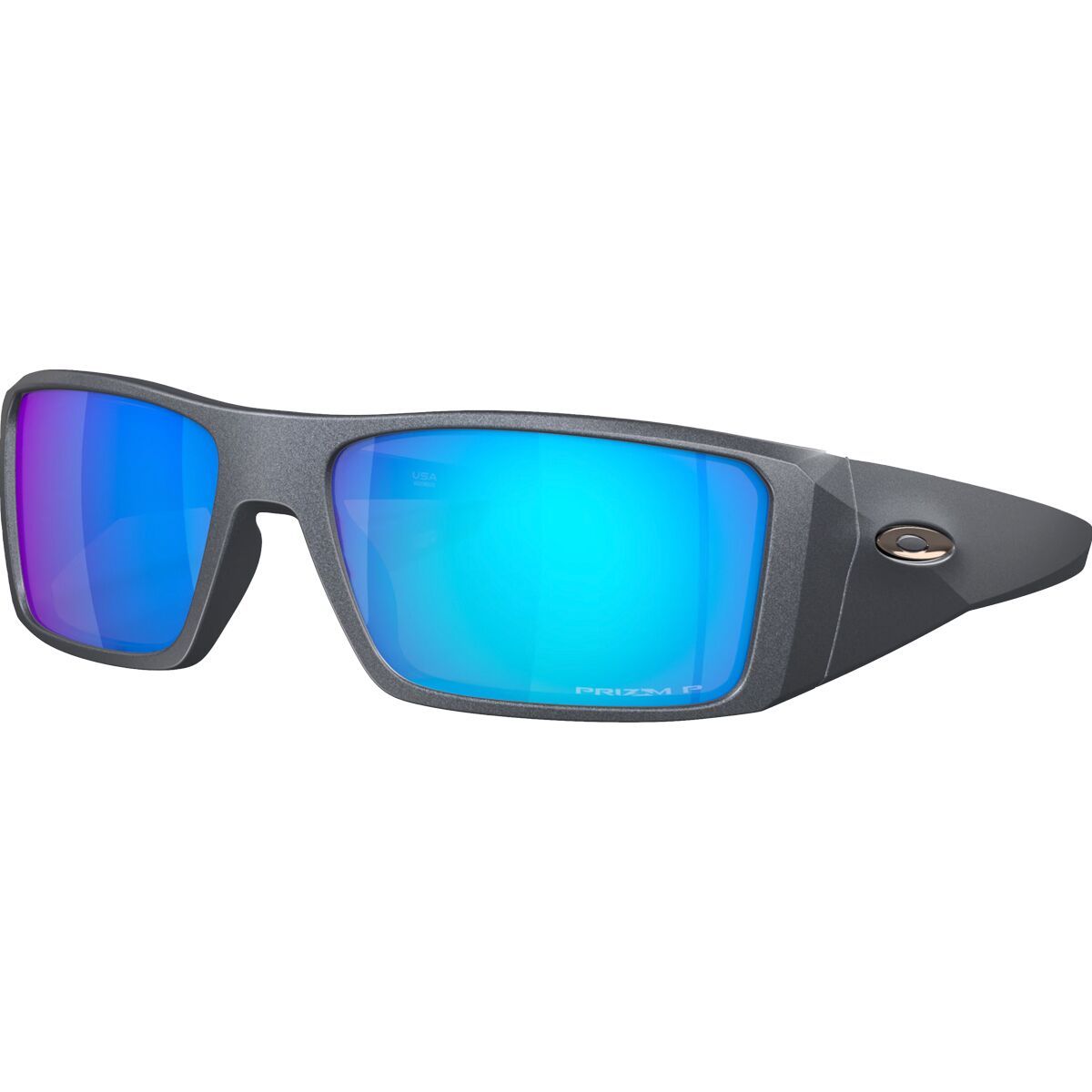 Oakley Oakley Heliostat Prizm Polarized Sunglasses Blue Steel/Prizm Sapphire Polar, One Size - Men's