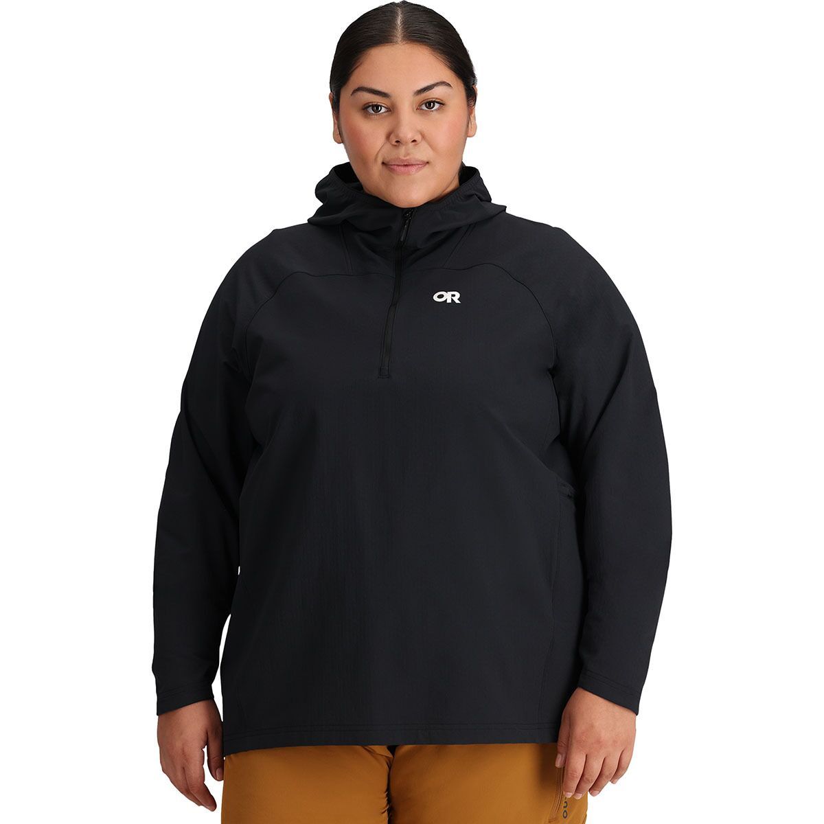Outdoor Research Freewheel 1/2-Zip Plus Hoodie - Women's Black, 1X