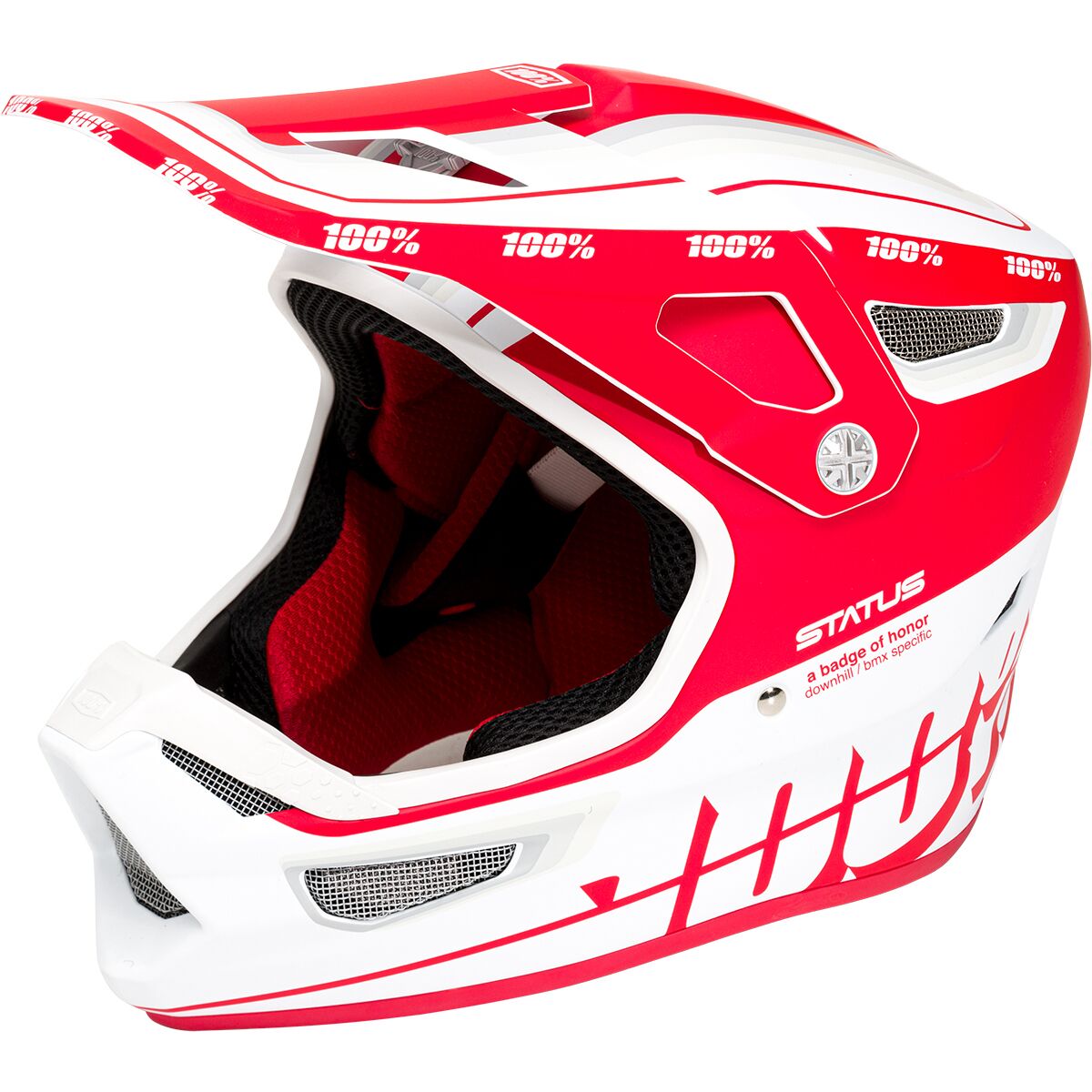 100% Status Helmet Topenga Red/White, S