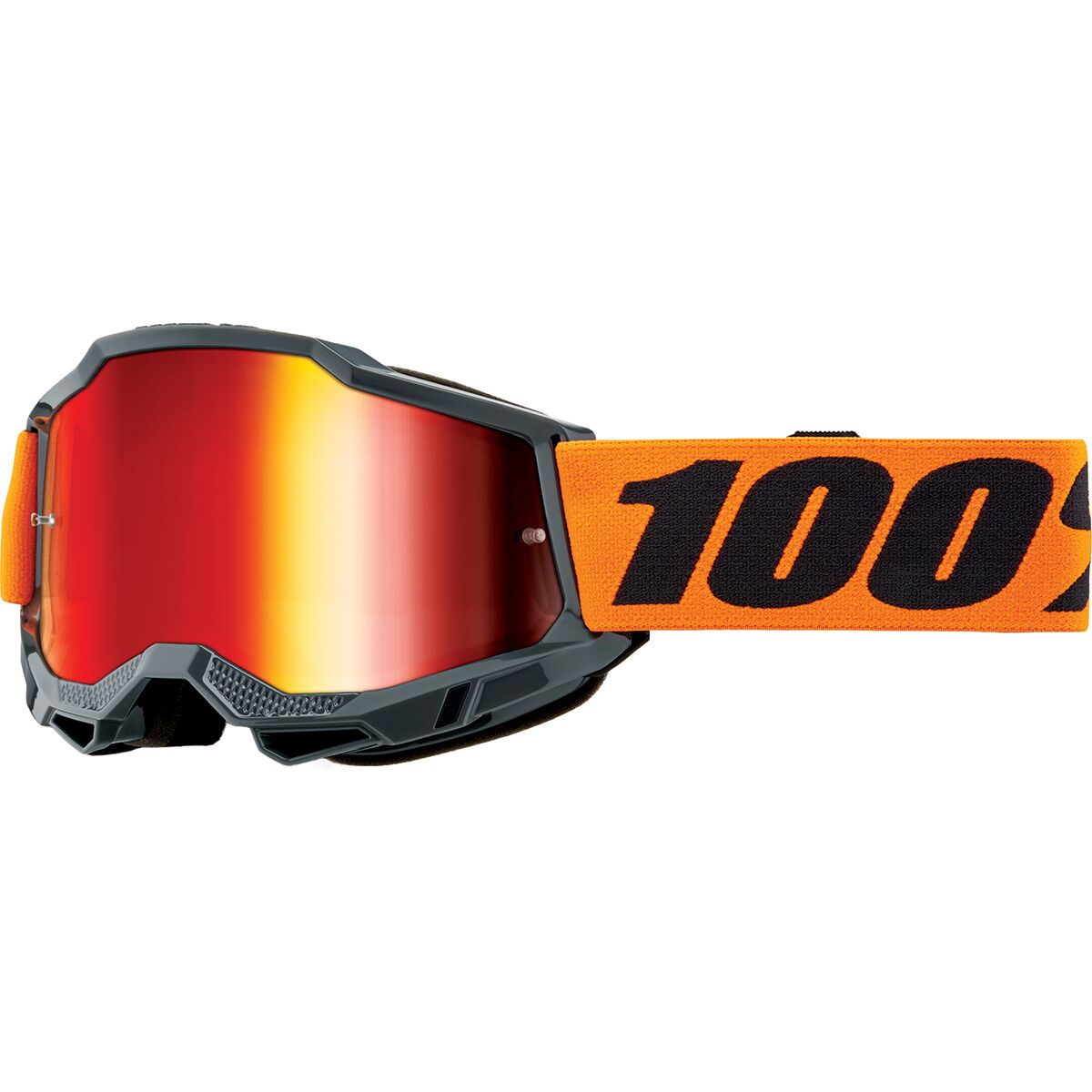 100% ACCURI 2 Goggles Orange/Mirror Red Lens, One Size
