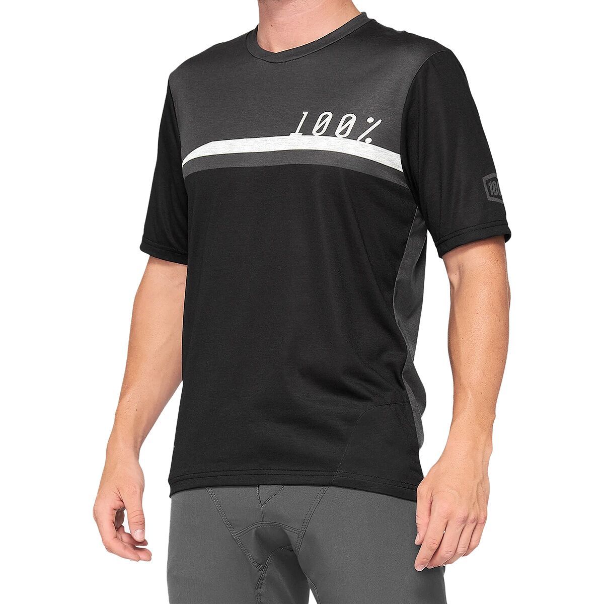 100% 100% Airmatic Short-Sleeve Jersey - Men's Black/Charcoal, S