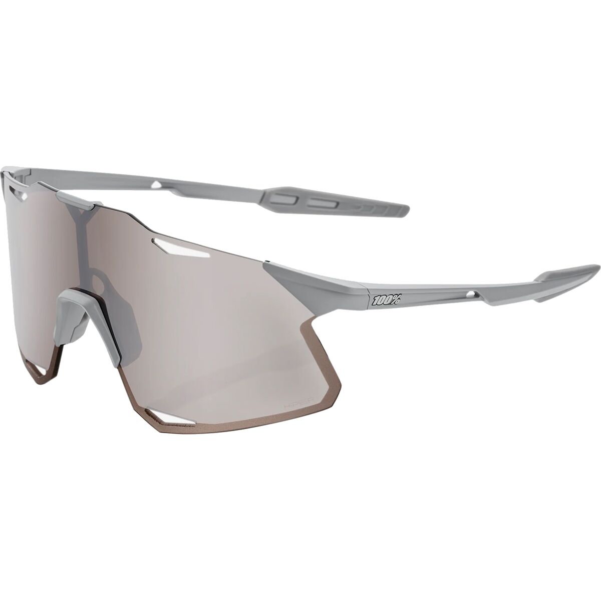100% HyperCraft Sunglasses Matte Stone Grey/HiPER Silver Mirror, One Size - Men's