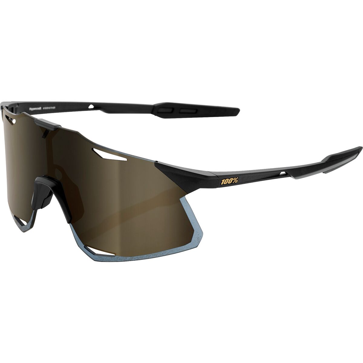 100% HyperCraft Sunglasses Matte Black/Soft Gold Mirror, One Size - Men's