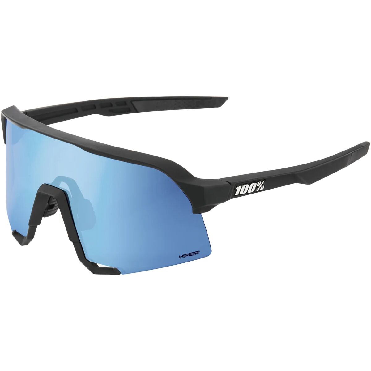 100% S3 Sunglasses Matte Black, One Size - Men's