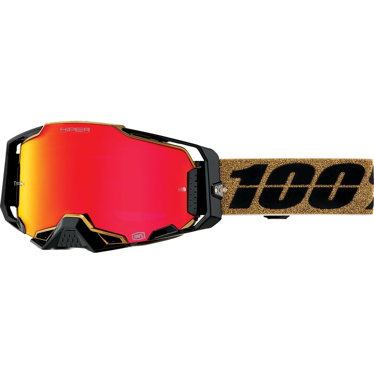 100% Armega Hiper Goggles Glory/Mirror Red Lens, One Size