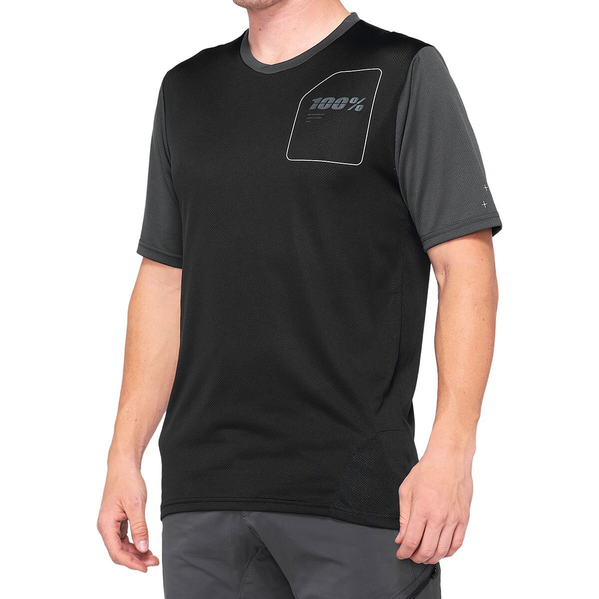 100% 100% Ridecamp Short-Sleeve Jersey - Men's Black/Charcoal, M