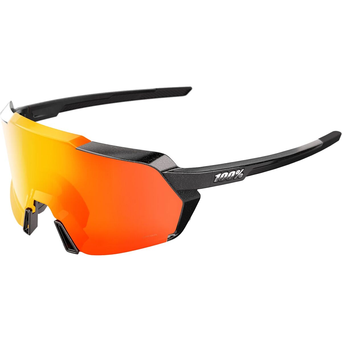 100% | Korbin Sunglasses Men's In Gloss Metallic Black/hiper Red Multilayer Mirror