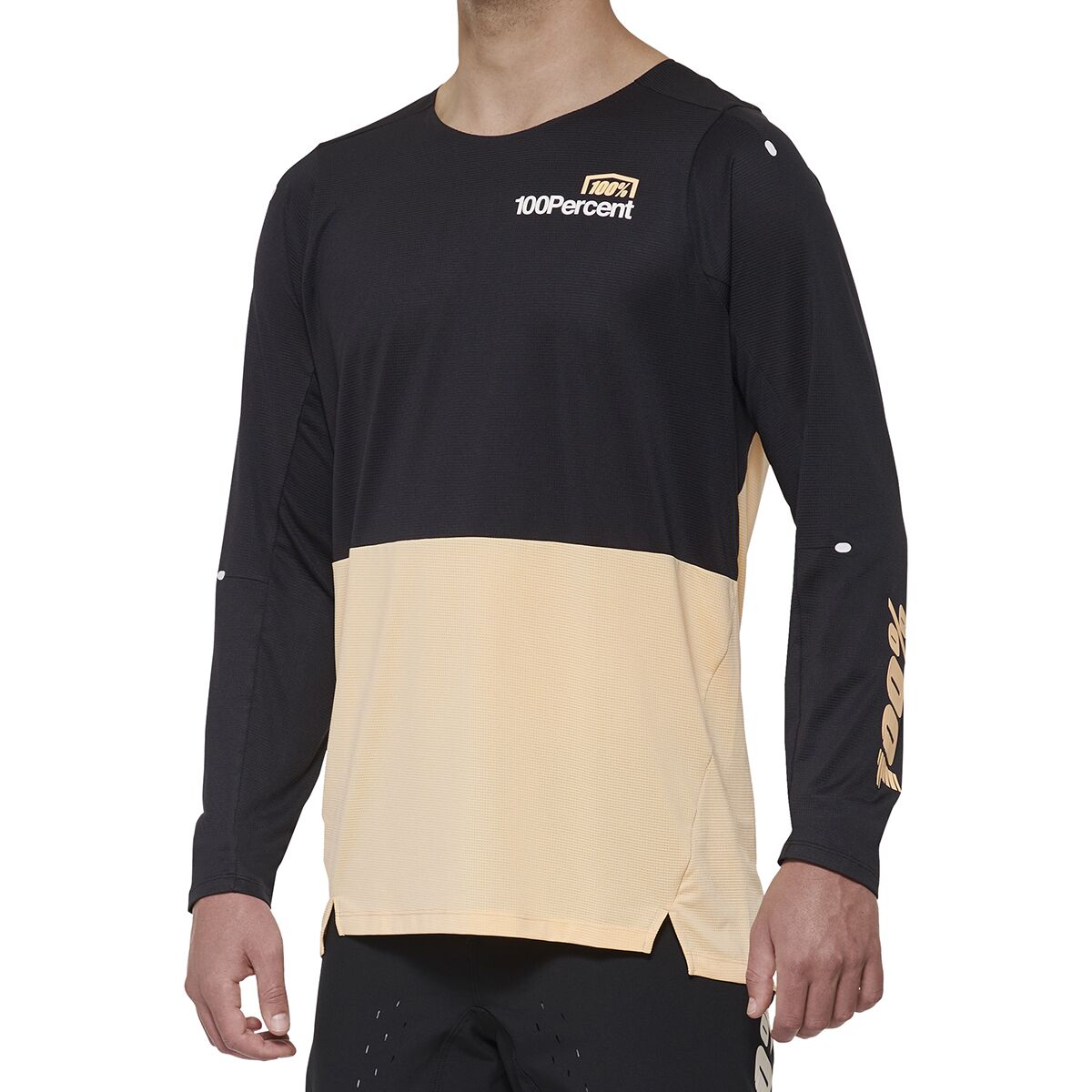 100% 100% R-Core X DH Long-Sleeve Jersey - Men's Black/Peach, L