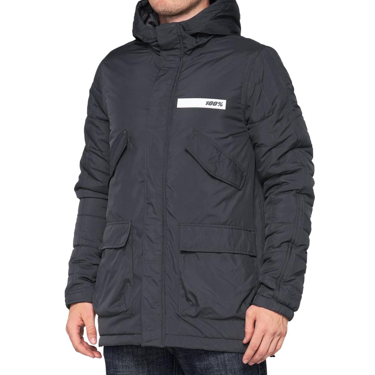 100% 100% Tyro Hooded Zip Jacket - 2022 - Men's Charcoal, L