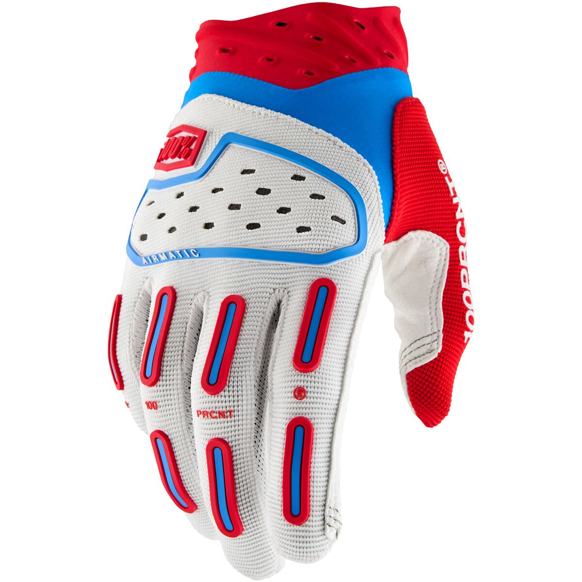 100% 100% Airmatic2 Gloves Red/White/Blue, L - Men's - $44.95 at Competitive Cyclist