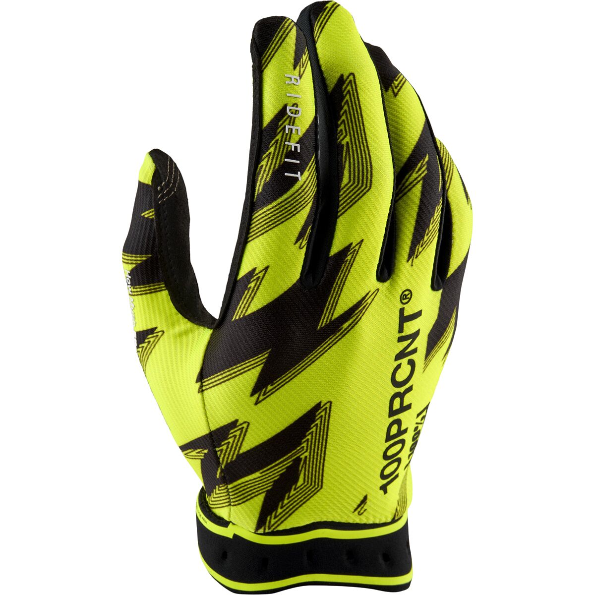 100% 2025 Ridefit Gloves - Flo Yellow/Black, Medium
