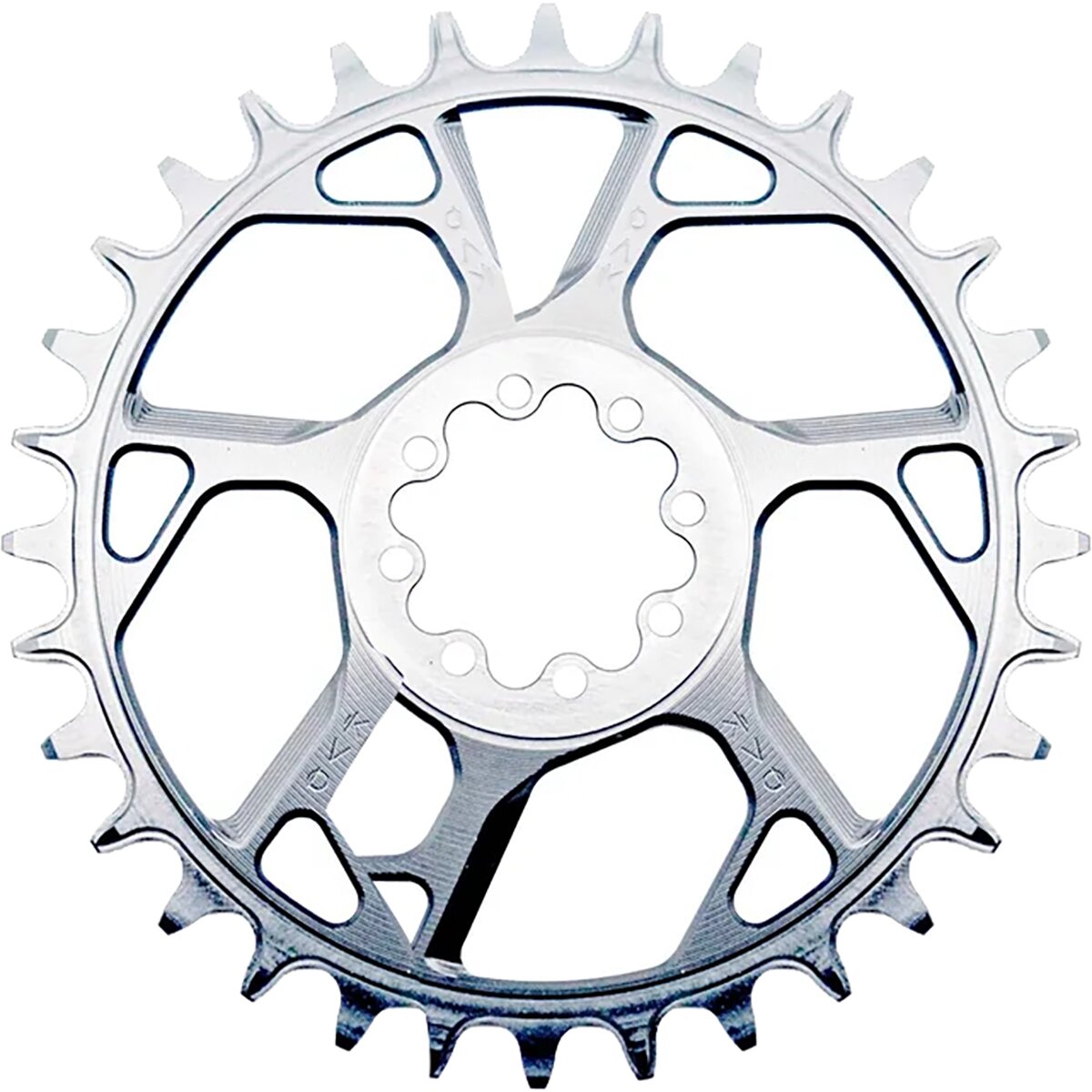 OAK Components Amulet Chainring Raw, 8-Bolt, 30t