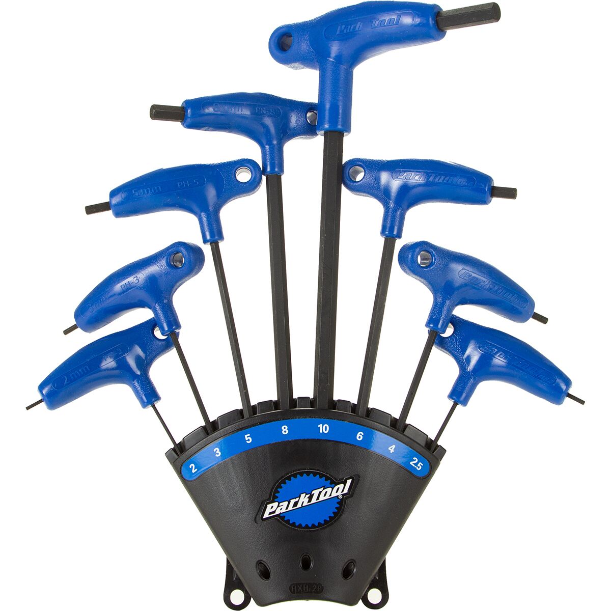 Park Tool PH-1.2 P-Handled Hex 8pc Wrench Set + Holder Black/Blue, One Size