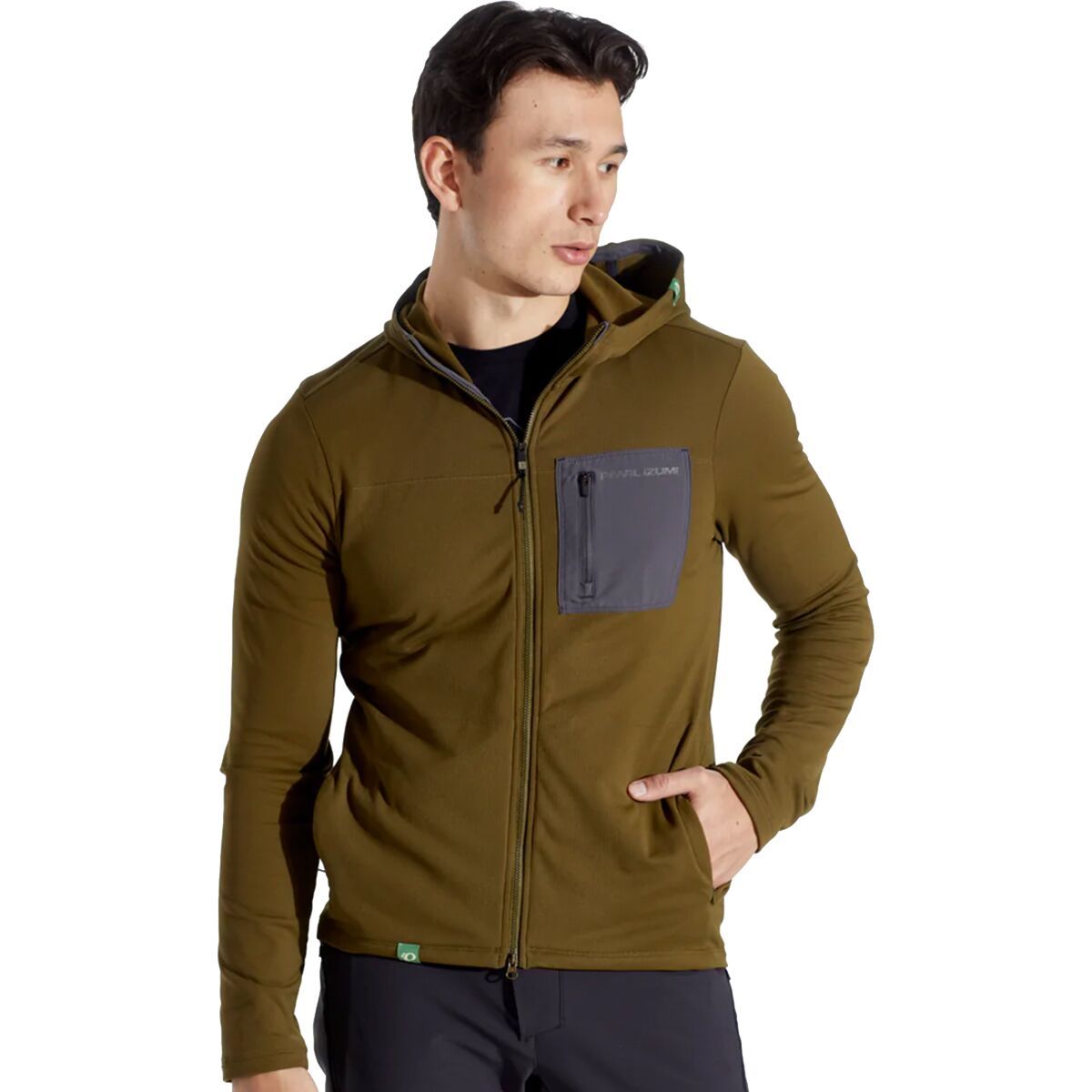 PEARL iZUMi Summit Hooded Thermal Jersey - Men's Dark Olive/Phantom, S