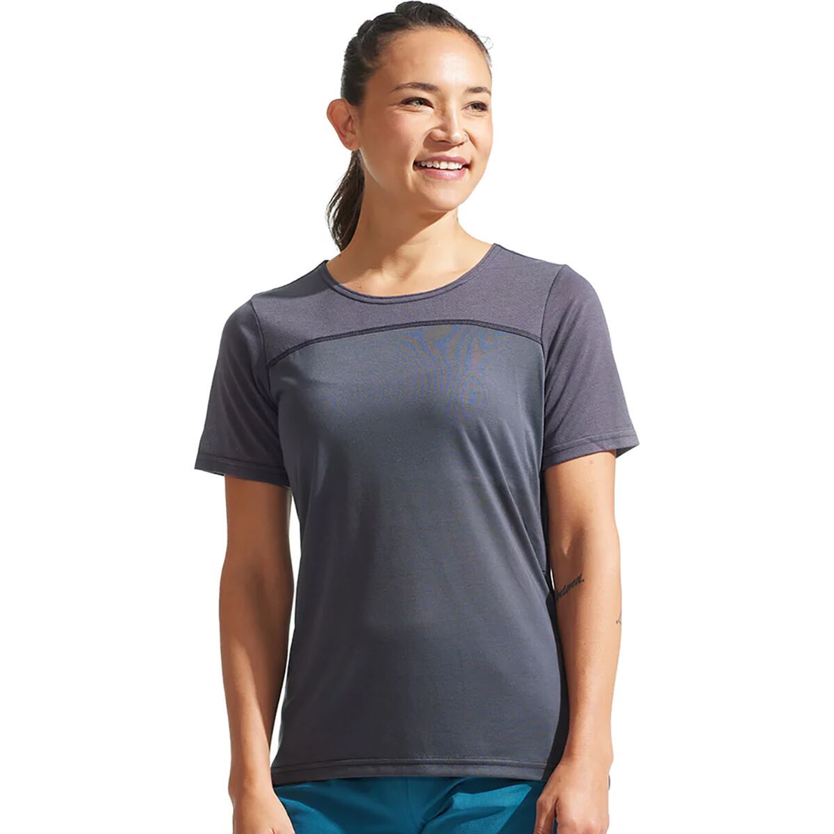 PEARL iZUMi Canyon Short-Sleeve Jersey - Women's Nightshade/Camp Green Trail, XS