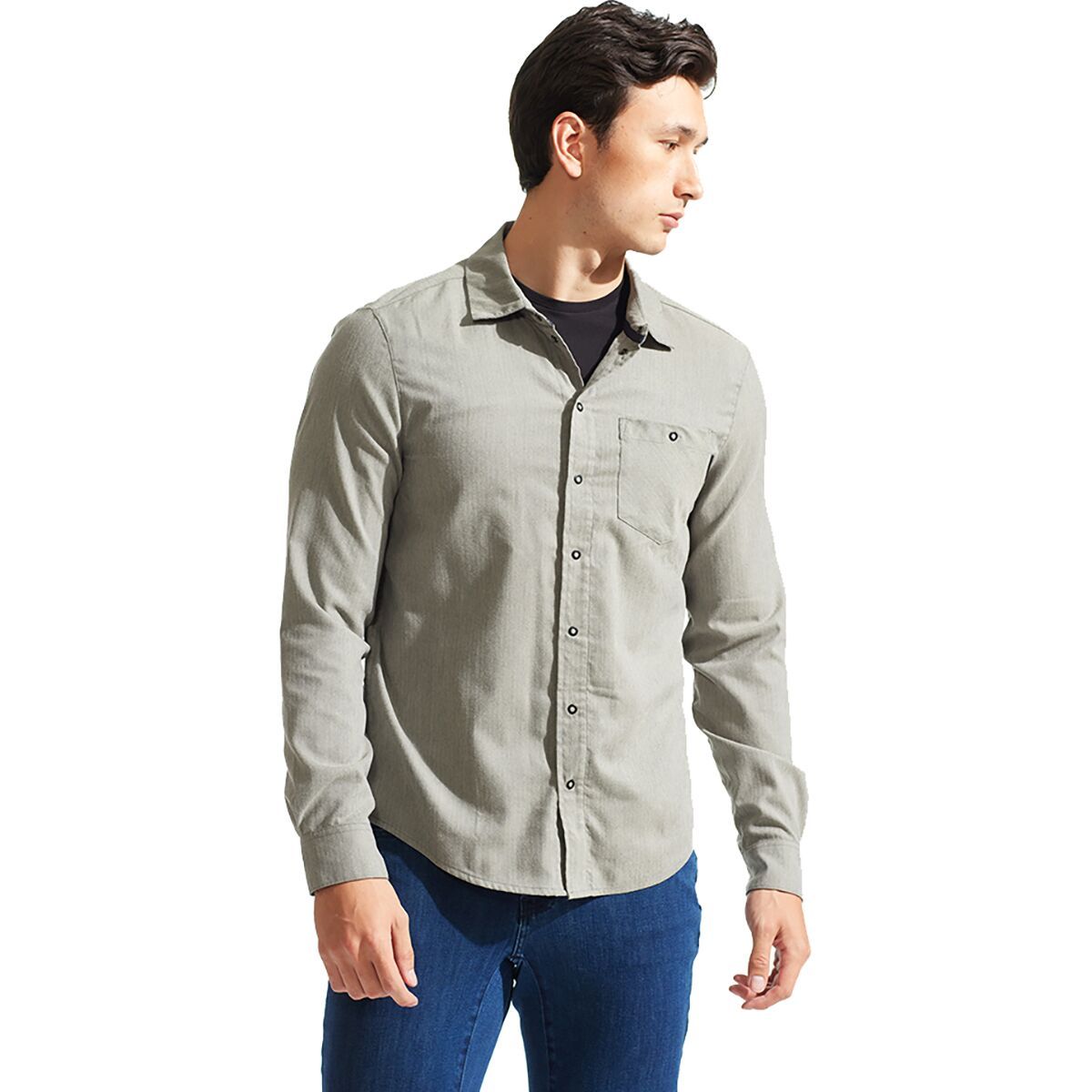 PEARL iZUMi PEARL iZUMi Rove Flannel - Men's Smoke Grey/Stone Weave, L