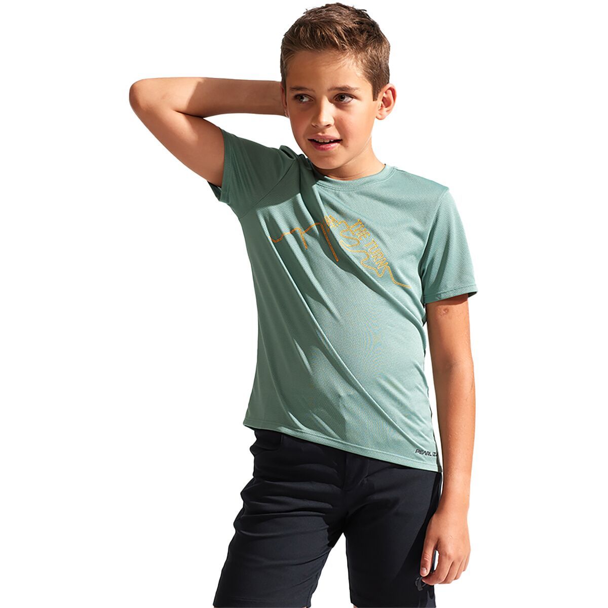 PEARL iZUMi Youth Summit Short-Sleeve Jersey - Boys' Pale Pine Earn The Turns, XS