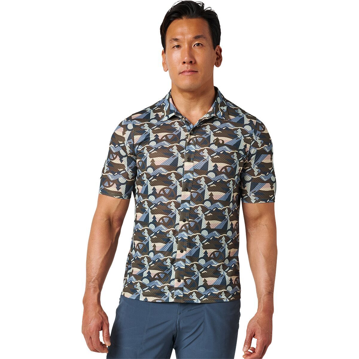 Pearl Izumi PEARL iZUMi Canyon Tech Snap Short Sleeve - Men's Pinyon Disrupt Camo, L