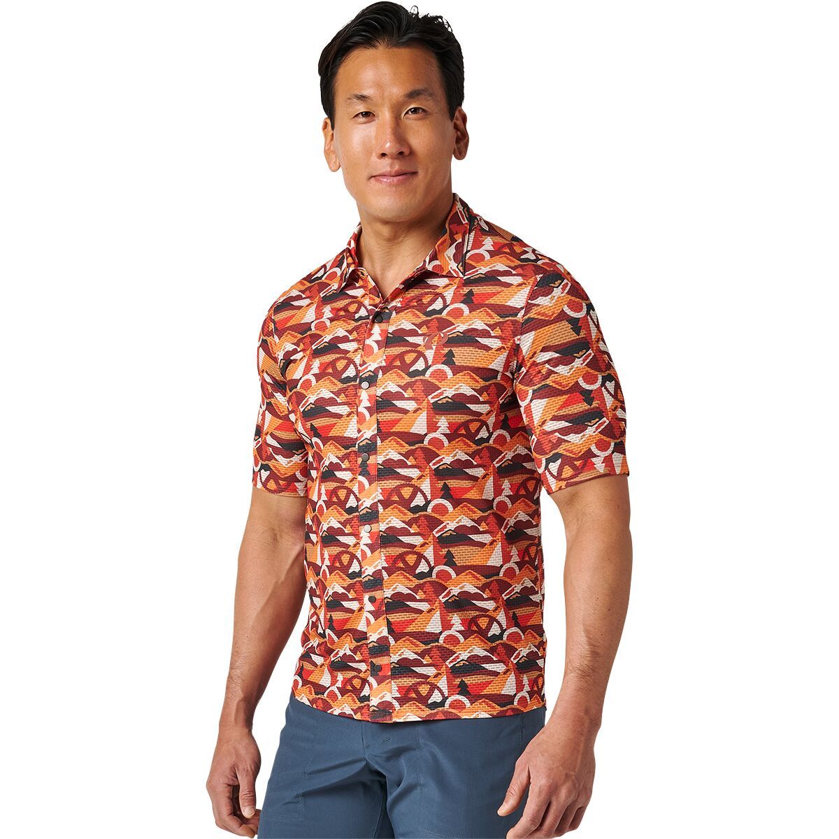 PEARL iZUMi Canyon Tech Snap Short Sleeve - Men's Contrast Gearpeak, XL