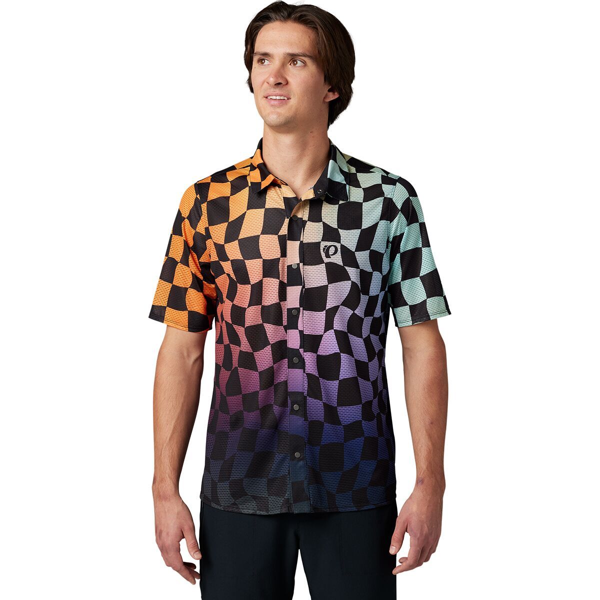 PEARL iZUMi PEARL iZUMi Canyon Tech Snap Short Sleeve - Men's Melon Checkerboard, L