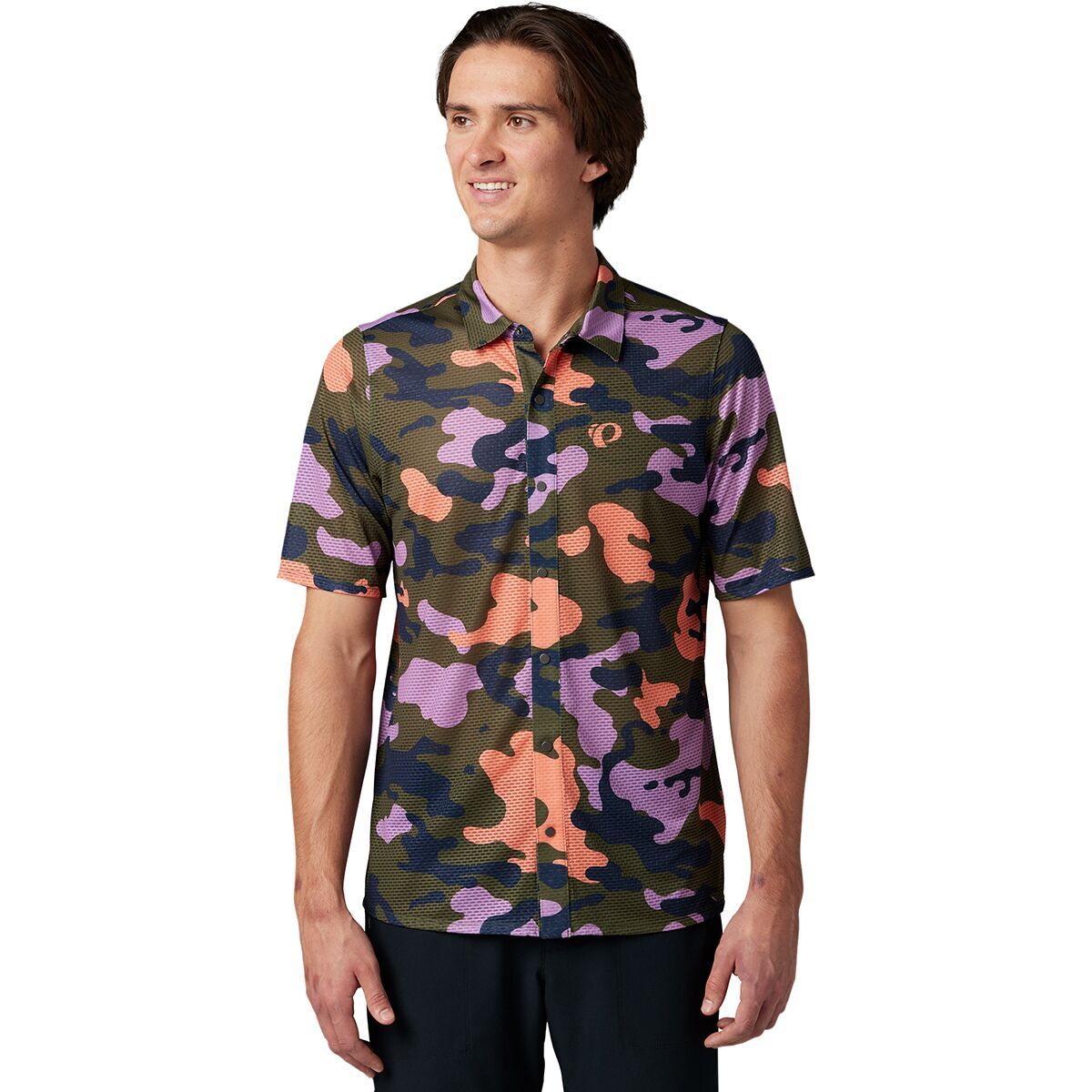 PEARL iZUMi PEARL iZUMi Canyon Tech Snap Short Sleeve - Men's Pinyon Disrupt Camo, L