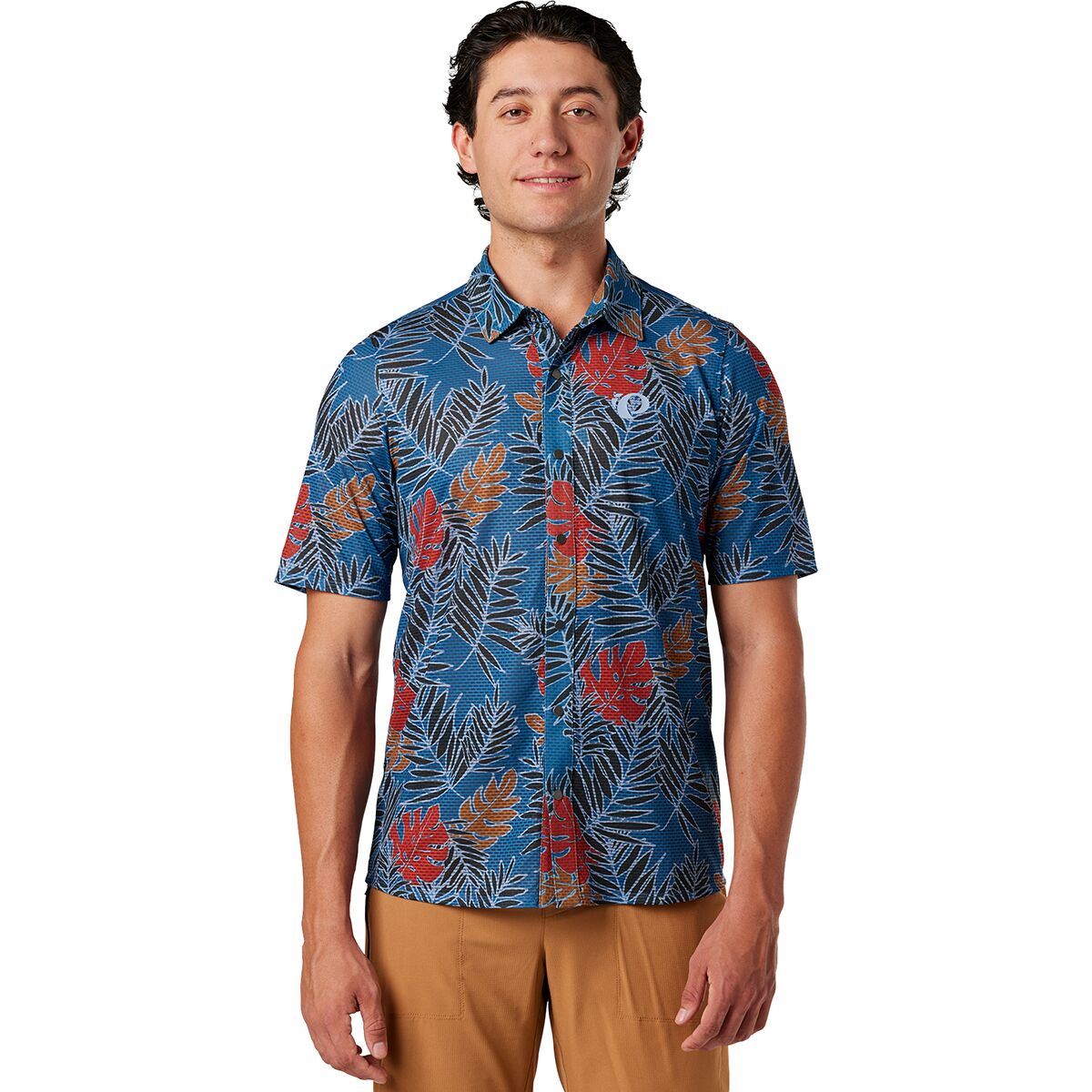 PEARL iZUMi Canyon Tech Snap Short Sleeve - Men's Stellar Palm, XL