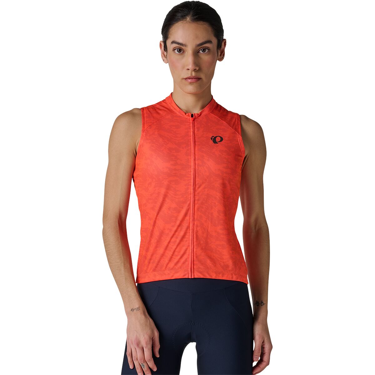 PEARL iZUMi Attack Sleeveless Jersey - Women's Fiery Coral Waverock, M