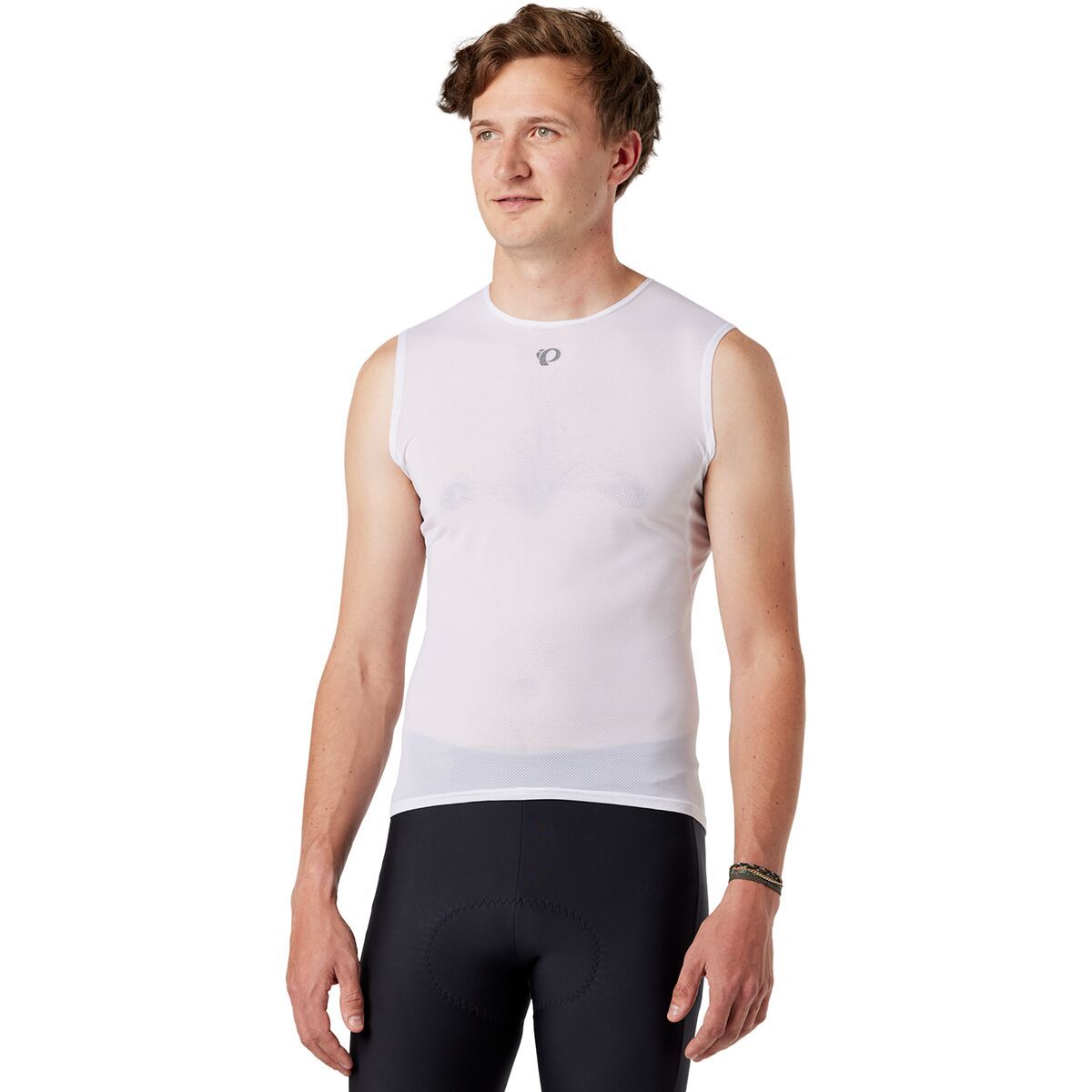 PEARL iZUMi Transfer Mesh Sleeveless Baselayer - Men's White, M