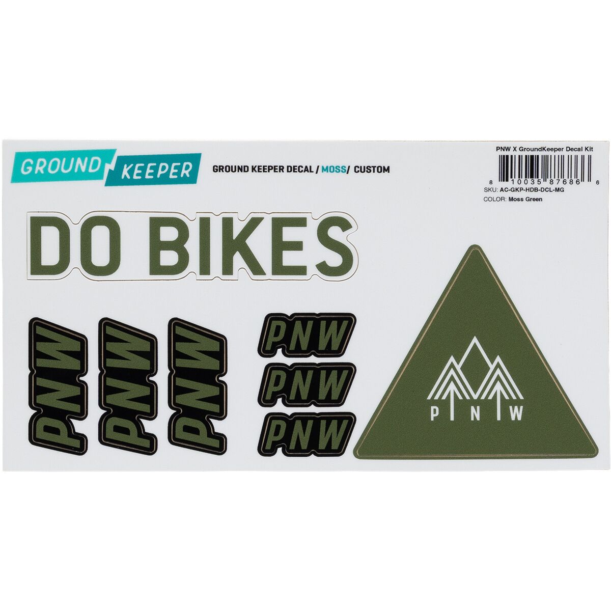 PNW Components Handlebar Decal Kit Moss Green, One Size