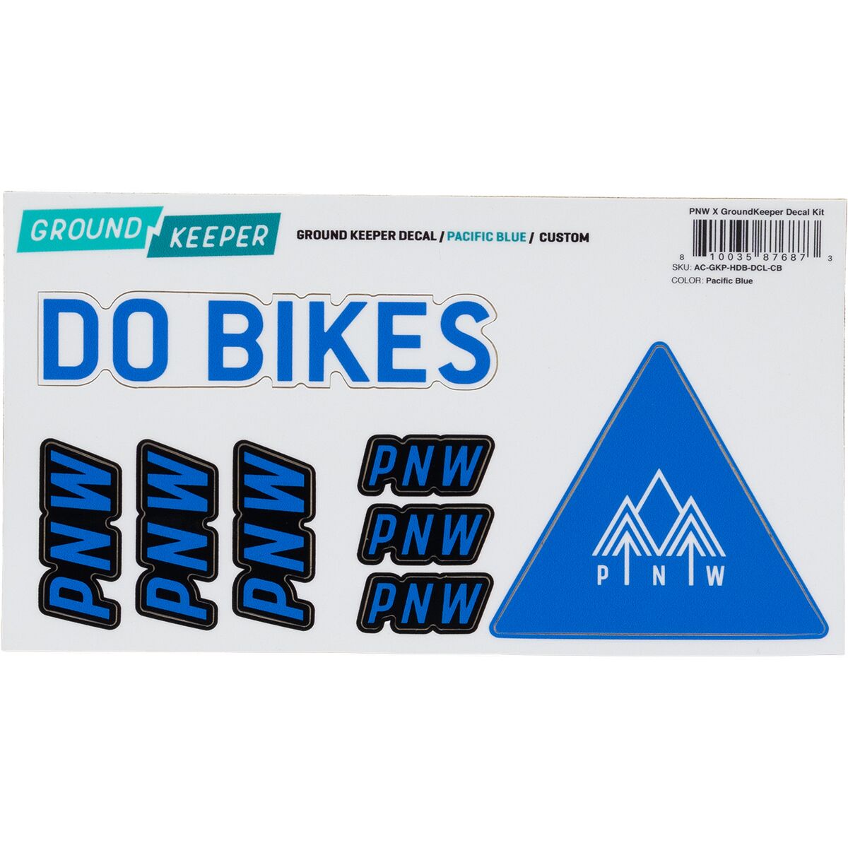 PNW Components Handlebar Decal Kit Pacific Blue, One Size