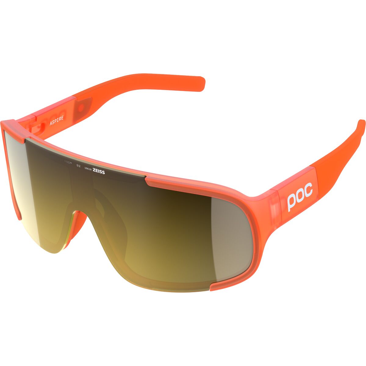 POC Aspire Sunglasses Fluo. Orange Translucent/Clarity Road, One Size - Men's