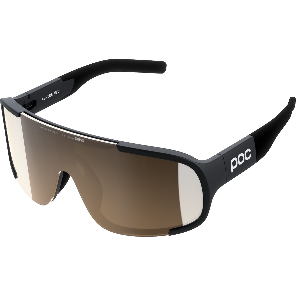 POC Aspire Sunglasses Uranium Black/Clarity Trail, One Size - Men's