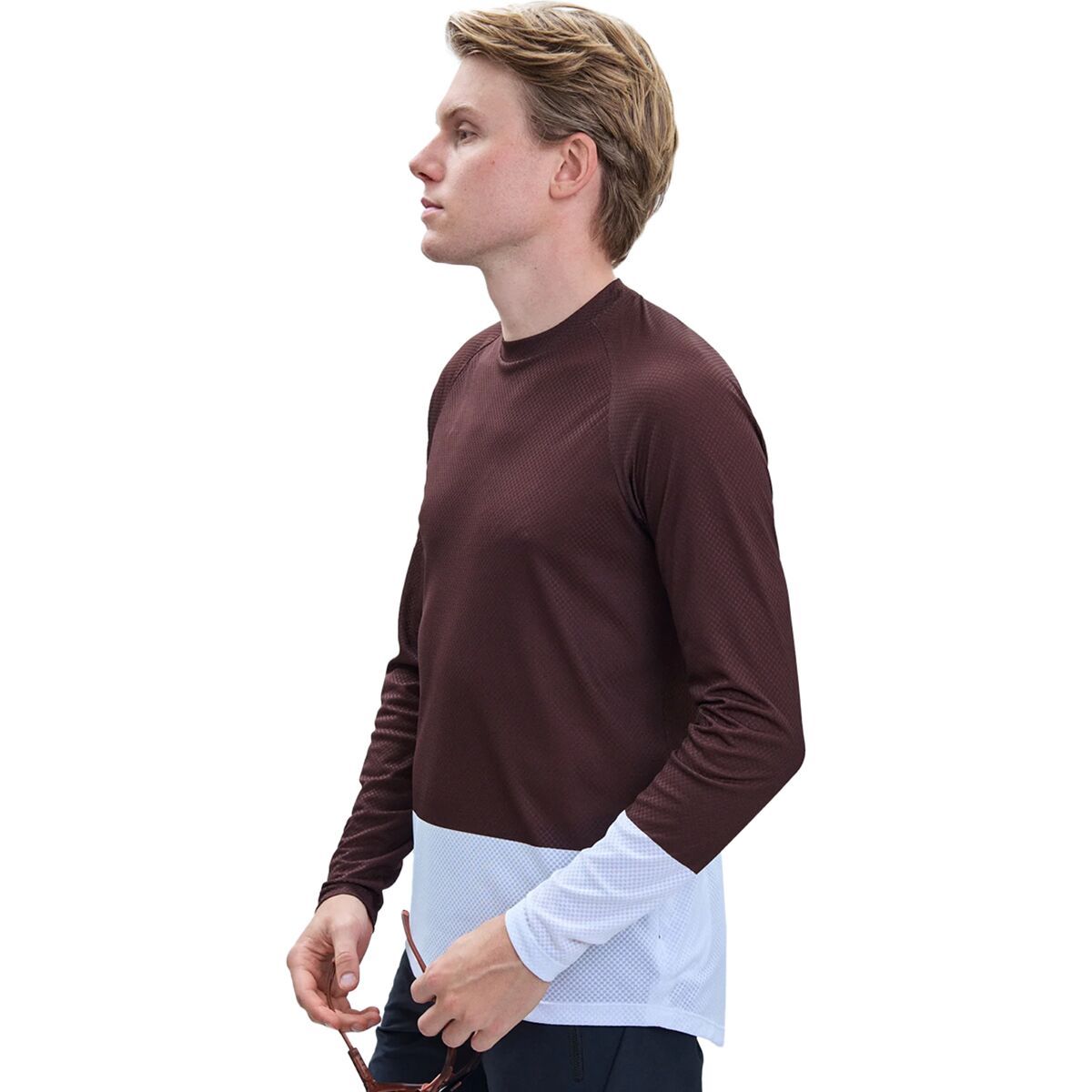 POC POC MTB Pure Long-Sleeve Jersey - Men's Axinite Brown/Hydrogen White, S