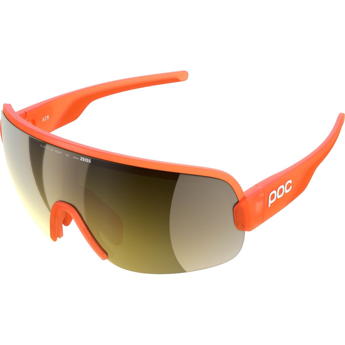 POC Aim Sunglasses Fluo. Orange Translucent/Clarity Road, One Size - Men's