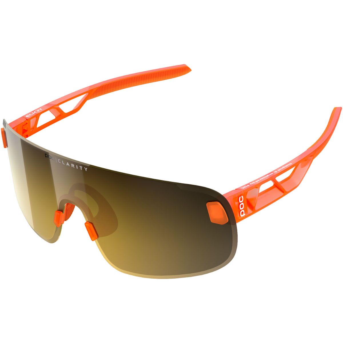 POC Elicit Sunglasses Fluo. Orange Translucent/Clarity Road, One Size - Men's