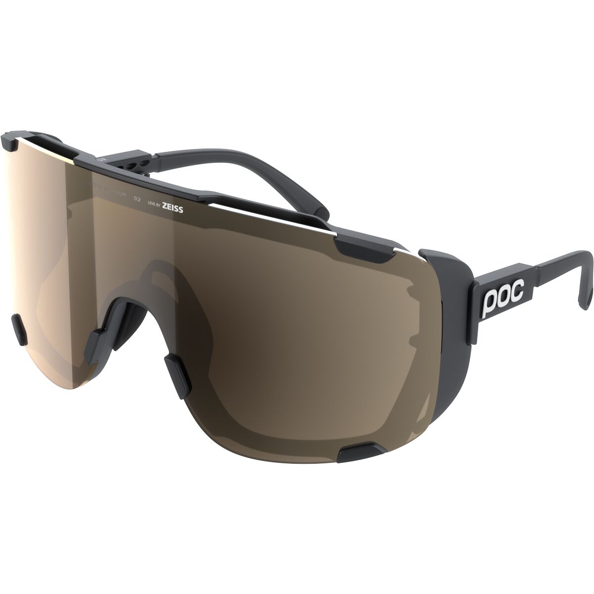 POC Devour Ultra Sunglasses Uranium Black/Clarity Trail, One Size - Men's