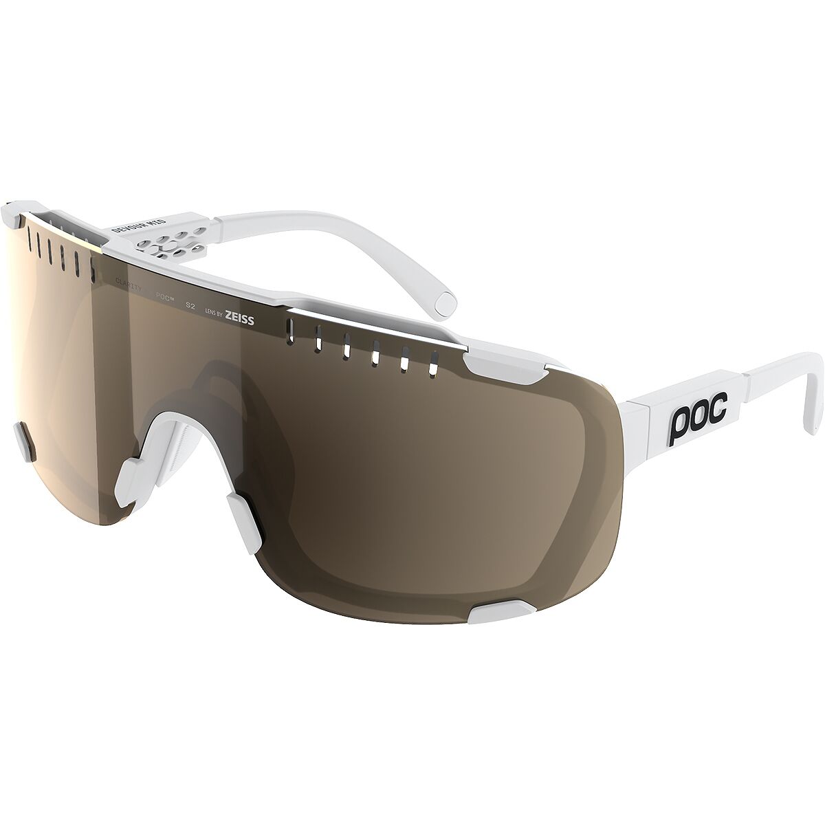 POC Devour Mid Sunglasses Hydrogen White/Clarity Trail, One Size - Men's