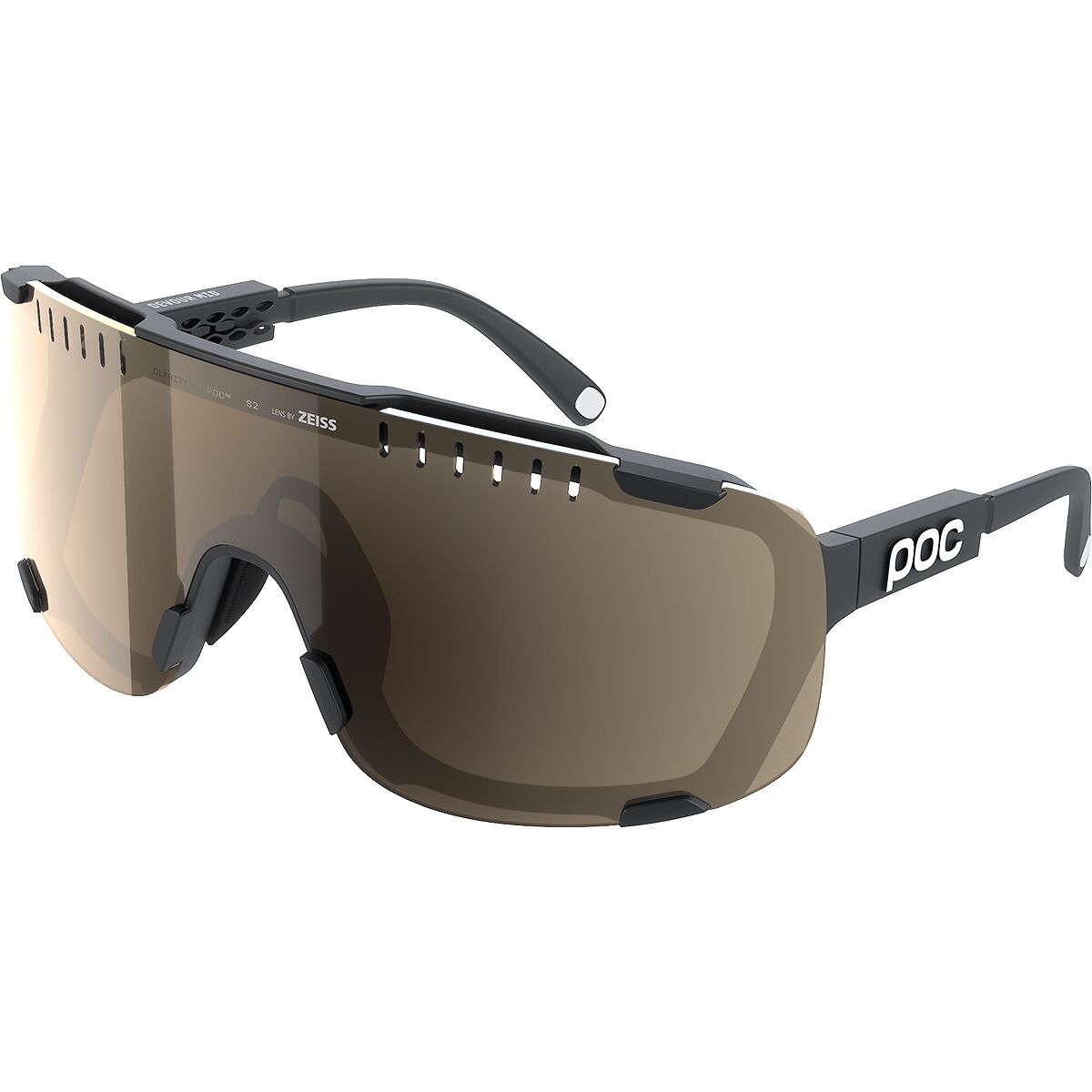 POC Devour Mid Sunglasses Uranium Black/Clarity Trail, One Size - Men's