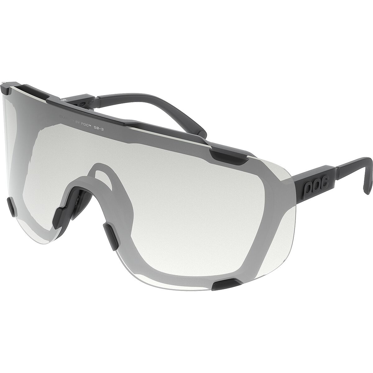 POC Devour Photochromic Sunglasses Translucent Black/Clarity Photochromic, One Size - Men's