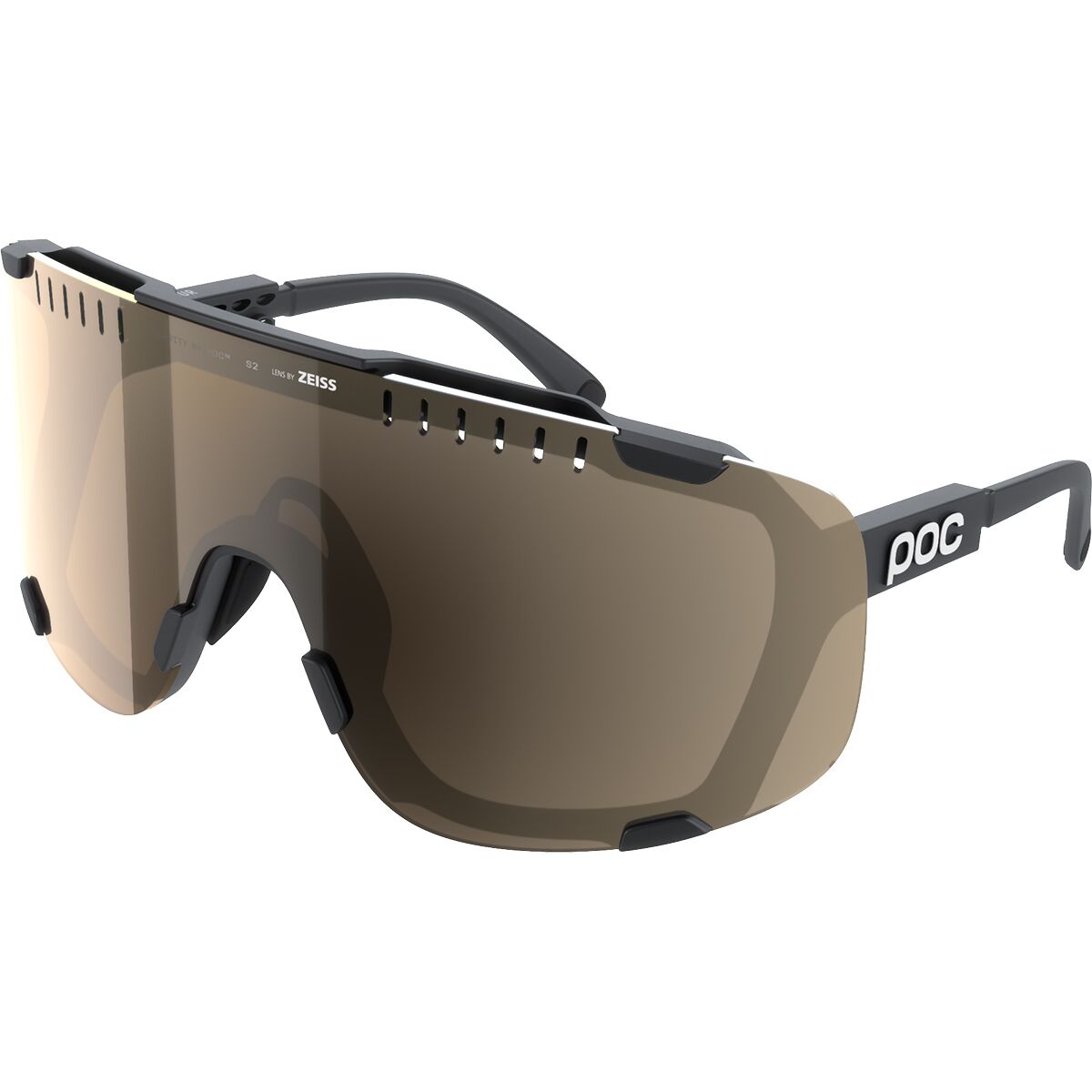 POC Devour Sunglasses Uranium Black/Clarity Trail, One Size - Men's