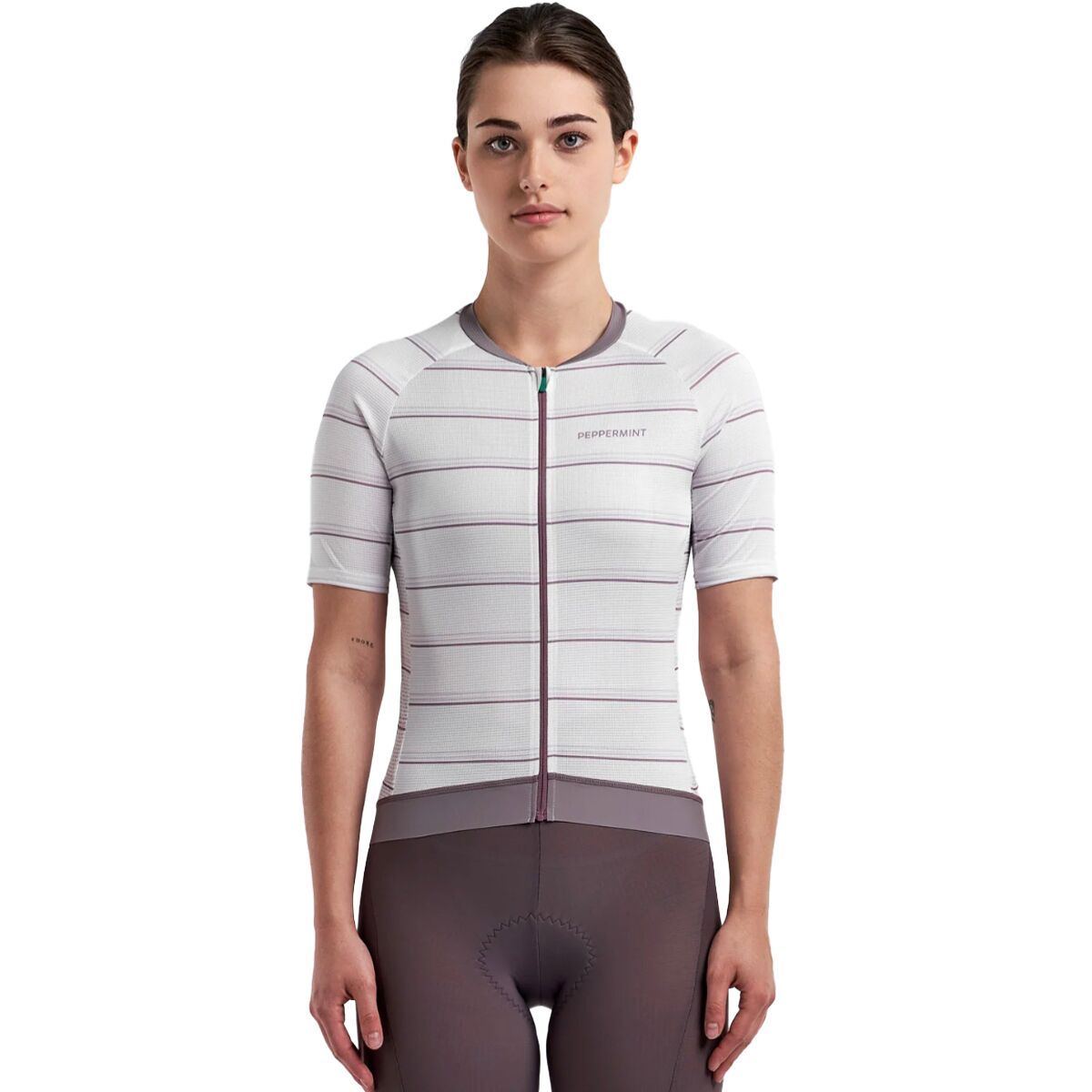 Peppermint Cycling Signature Light Weight Short-Sleeve Jersey - Women's Stripe Mist, L
